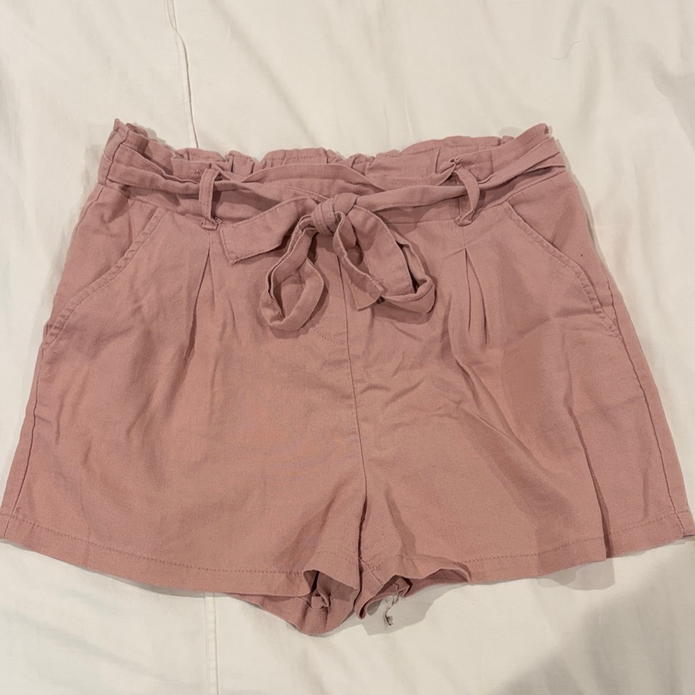 T.J.Maxx Mauve Paperbag Tie-Waist Shorts